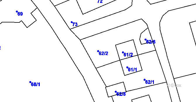Parcela st. 62/2 v KÚ Horní Pochlovice, Katastrální mapa
