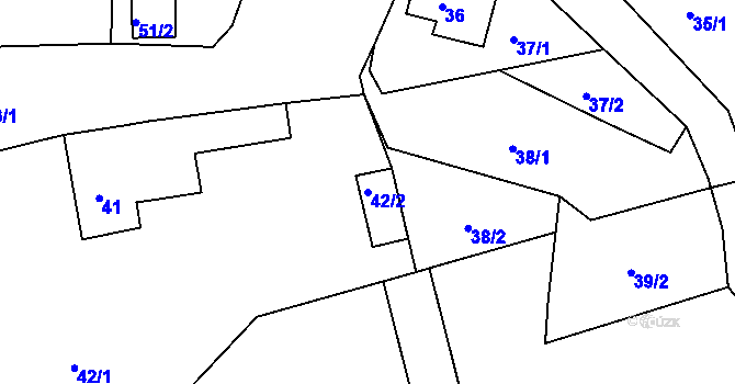 Parcela st. 42/2 v KÚ Kaceřov u Kynšperka nad Ohří, Katastrální mapa