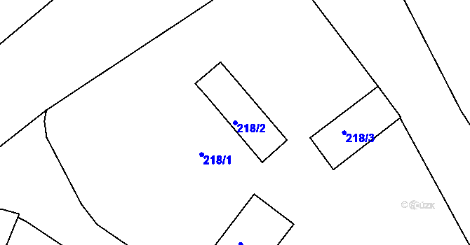 Parcela st. 218/2 v KÚ Kaceřov u Kynšperka nad Ohří, Katastrální mapa