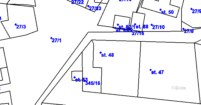 Parcela st. 48 v KÚ Káciň, Katastrální mapa