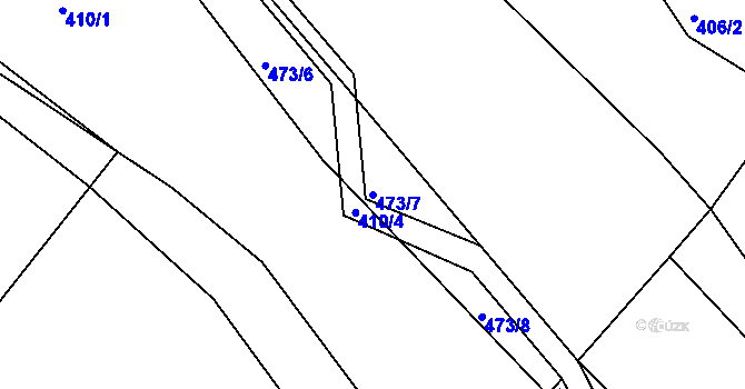 Parcela st. 473/7 v KÚ Káciň, Katastrální mapa