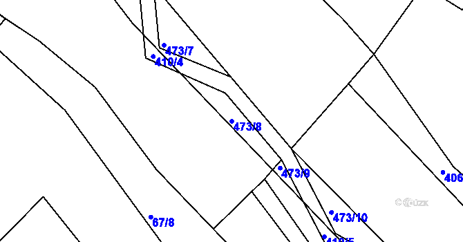 Parcela st. 473/8 v KÚ Káciň, Katastrální mapa