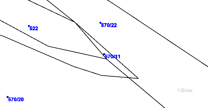Parcela st. 570/11 v KÚ Káciň, Katastrální mapa