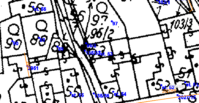 Parcela st. 53 v KÚ Kácov, Katastrální mapa