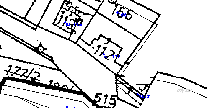 Parcela st. 112 v KÚ Kácov, Katastrální mapa
