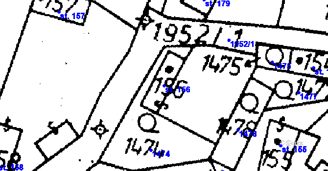 Parcela st. 156 v KÚ Kácov, Katastrální mapa