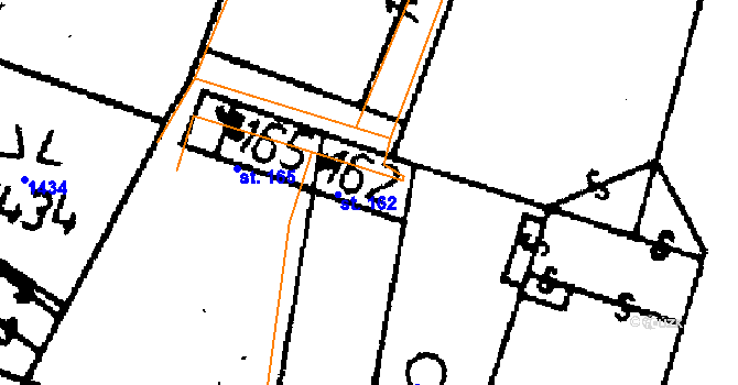 Parcela st. 162 v KÚ Kácov, Katastrální mapa