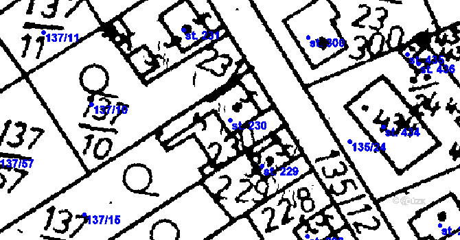 Parcela st. 230 v KÚ Kácov, Katastrální mapa
