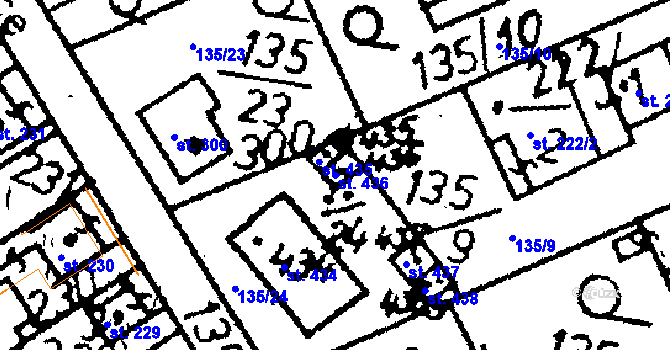 Parcela st. 436 v KÚ Kácov, Katastrální mapa