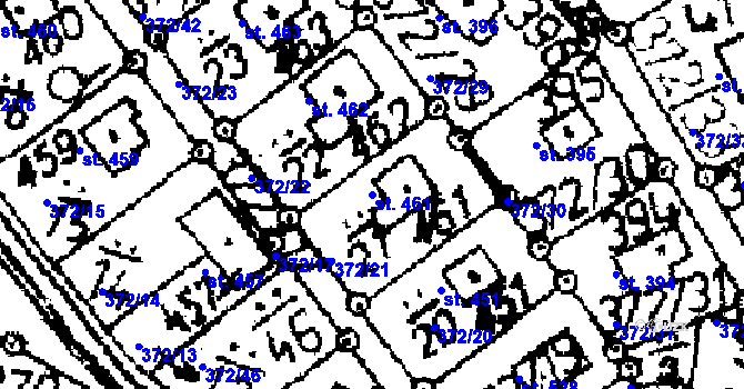Parcela st. 461 v KÚ Kácov, Katastrální mapa