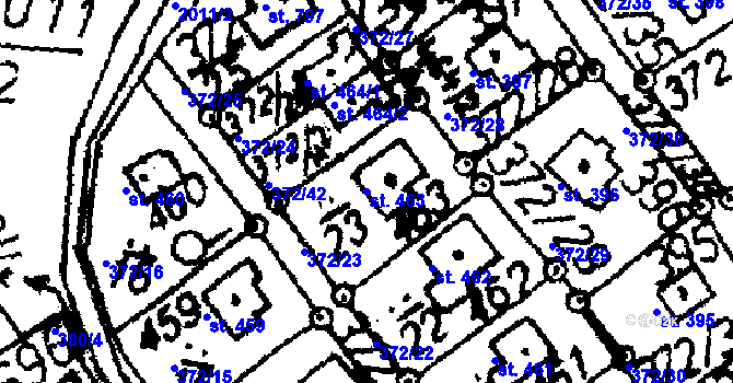 Parcela st. 463 v KÚ Kácov, Katastrální mapa