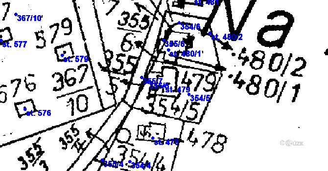 Parcela st. 479 v KÚ Kácov, Katastrální mapa