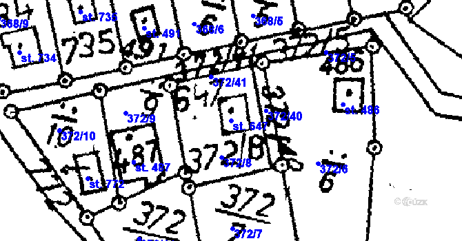 Parcela st. 647 v KÚ Kácov, Katastrální mapa