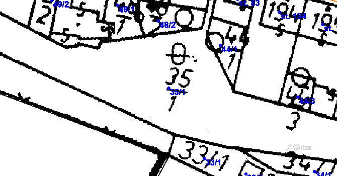 Parcela st. 35/1 v KÚ Kácov, Katastrální mapa