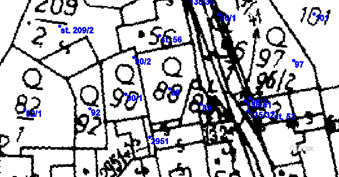 Parcela st. 88 v KÚ Kácov, Katastrální mapa