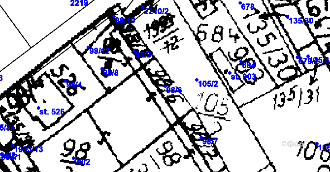 Parcela st. 98/6 v KÚ Kácov, Katastrální mapa