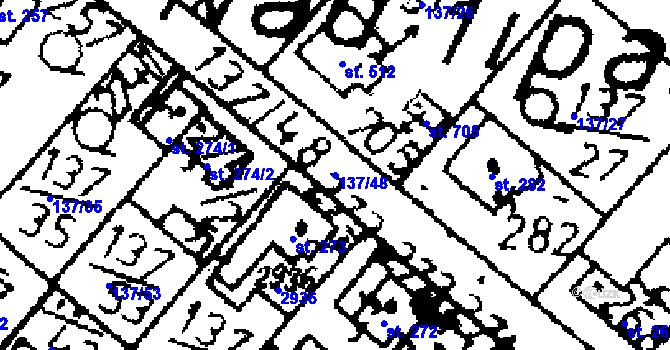 Parcela st. 137/48 v KÚ Kácov, Katastrální mapa