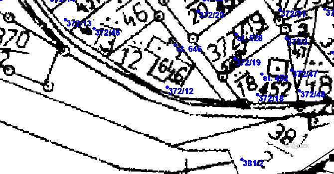 Parcela st. 372/12 v KÚ Kácov, Katastrální mapa