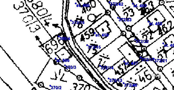 Parcela st. 372/15 v KÚ Kácov, Katastrální mapa