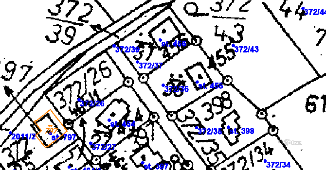 Parcela st. 372/36 v KÚ Kácov, Katastrální mapa