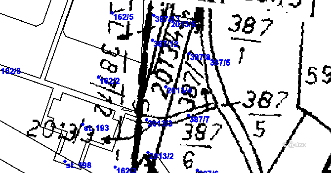 Parcela st. 2013/4 v KÚ Kácov, Katastrální mapa