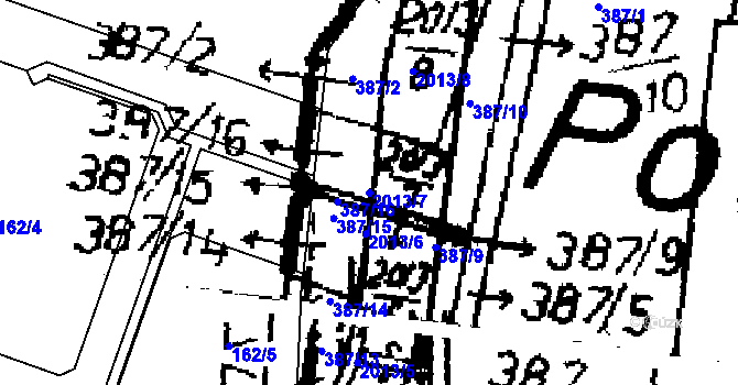 Parcela st. 2013/7 v KÚ Kácov, Katastrální mapa