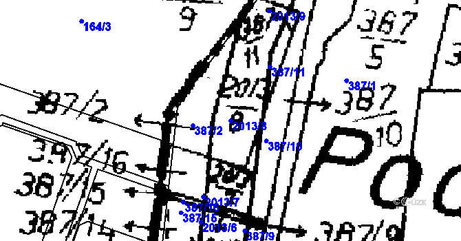 Parcela st. 2013/8 v KÚ Kácov, Katastrální mapa