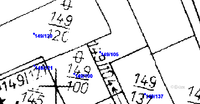 Parcela st. 149/105 v KÚ Kácov, Katastrální mapa