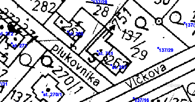 Parcela st. 751 v KÚ Kácov, Katastrální mapa