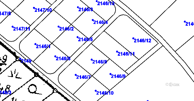 Parcela st. 2146 v KÚ Kácov, Katastrální mapa