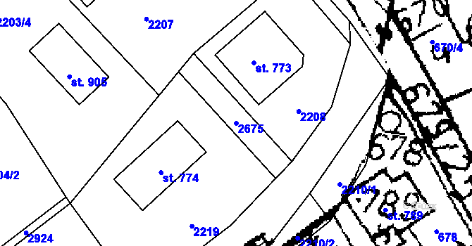 Parcela st. 2675 v KÚ Kácov, Katastrální mapa