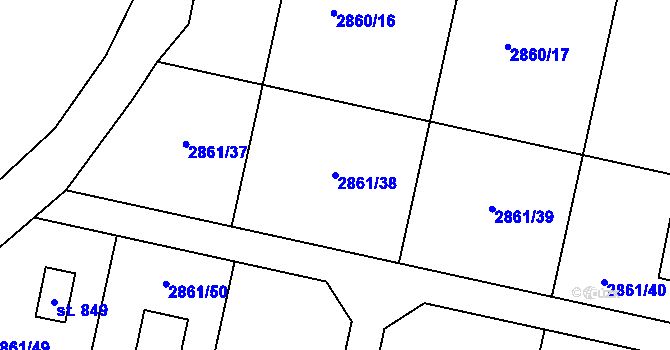 Parcela st. 2861/38 v KÚ Kácov, Katastrální mapa