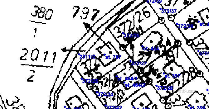 Parcela st. 797 v KÚ Kácov, Katastrální mapa
