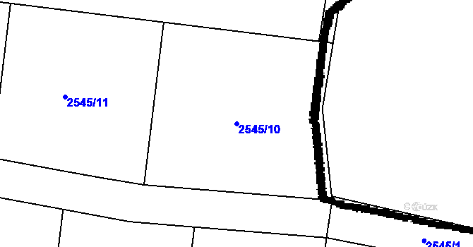 Parcela st. 2545/10 v KÚ Kácov, Katastrální mapa