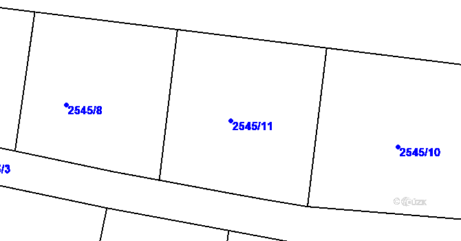 Parcela st. 2545/11 v KÚ Kácov, Katastrální mapa