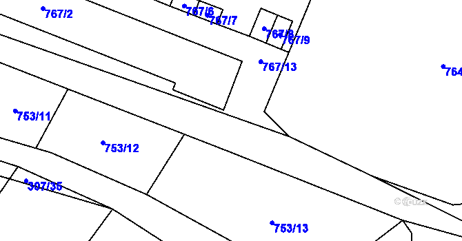 Parcela st. 310/15 v KÚ Kačice, Katastrální mapa