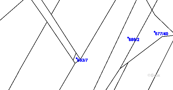 Parcela st. 687/5 v KÚ Kačice, Katastrální mapa