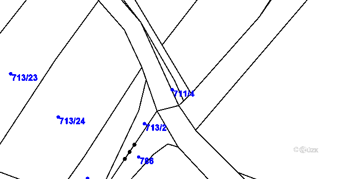 Parcela st. 711/4 v KÚ Kačice, Katastrální mapa
