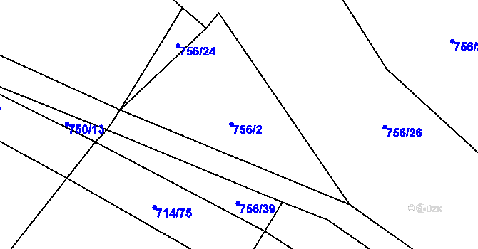 Parcela st. 756/11 v KÚ Kačice, Katastrální mapa