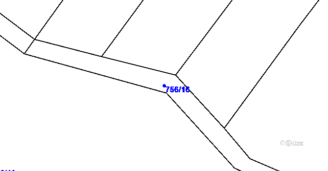 Parcela st. 756/16 v KÚ Kačice, Katastrální mapa