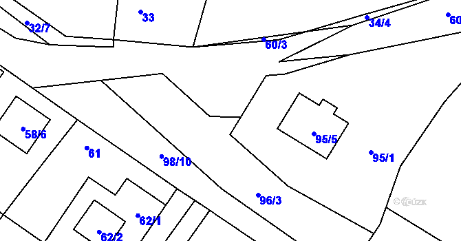 Parcela st. 95/6 v KÚ Kačice, Katastrální mapa