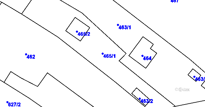 Parcela st. 465/1 v KÚ Kačice, Katastrální mapa
