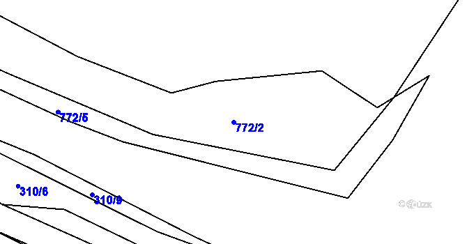 Parcela st. 772/2 v KÚ Kačice, Katastrální mapa