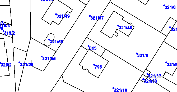 Parcela st. 815 v KÚ Kačice, Katastrální mapa