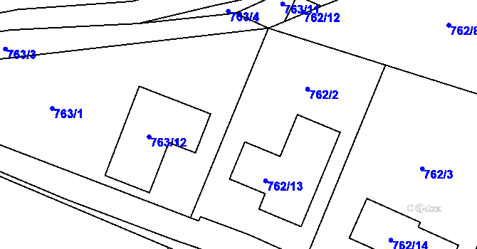 Parcela st. 763/6 v KÚ Kačice, Katastrální mapa