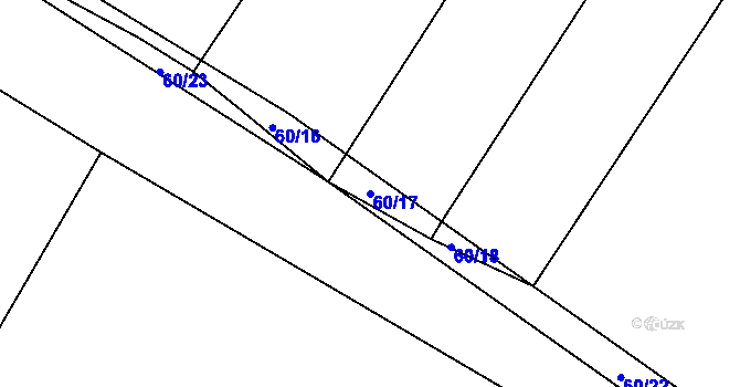 Parcela st. 60/17 v KÚ Kačice, Katastrální mapa