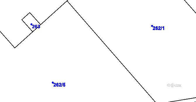 Parcela st. 262/4 v KÚ Kačice, Katastrální mapa