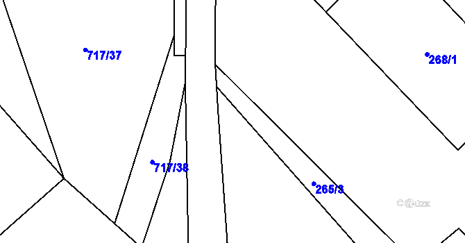 Parcela st. 264/4 v KÚ Kačice, Katastrální mapa