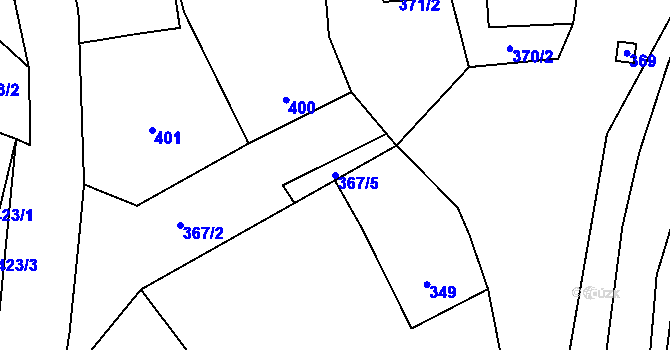 Parcela st. 367/5 v KÚ Kačice, Katastrální mapa