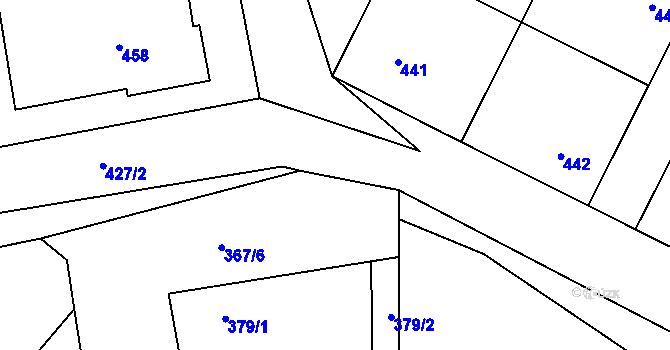Parcela st. 367/8 v KÚ Kačice, Katastrální mapa